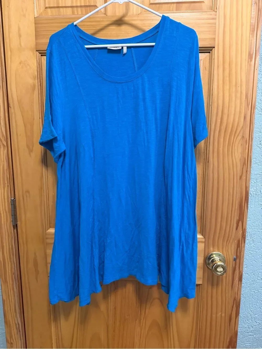LOGO Lori Goldstein Women's Relaxed Short Sleeve Scoop Neck Tunic size 1X